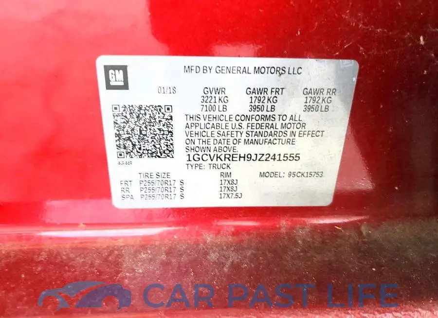 1GCVKREH9JZ241555# 12