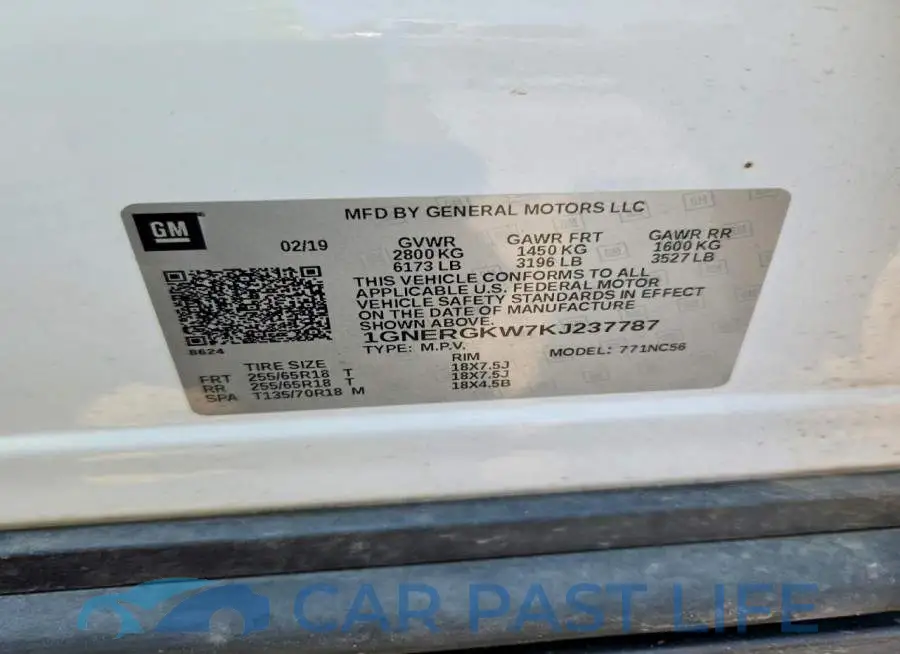 1GNERGKW7KJ237787# 13