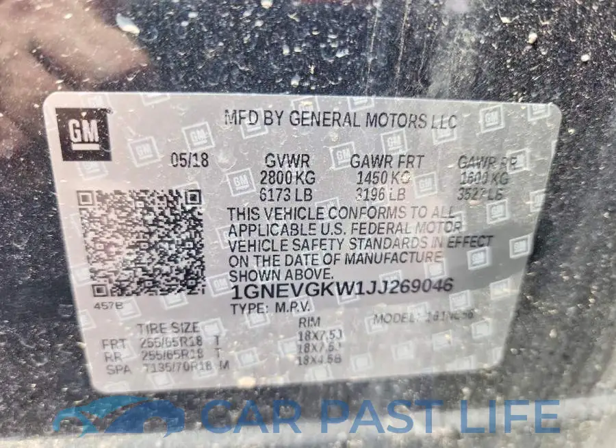 1GNEVGKW1JJ269046# 13