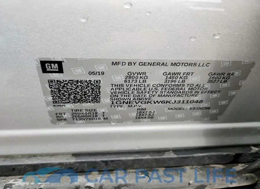 1GNEVGKW6KJ311048# 13