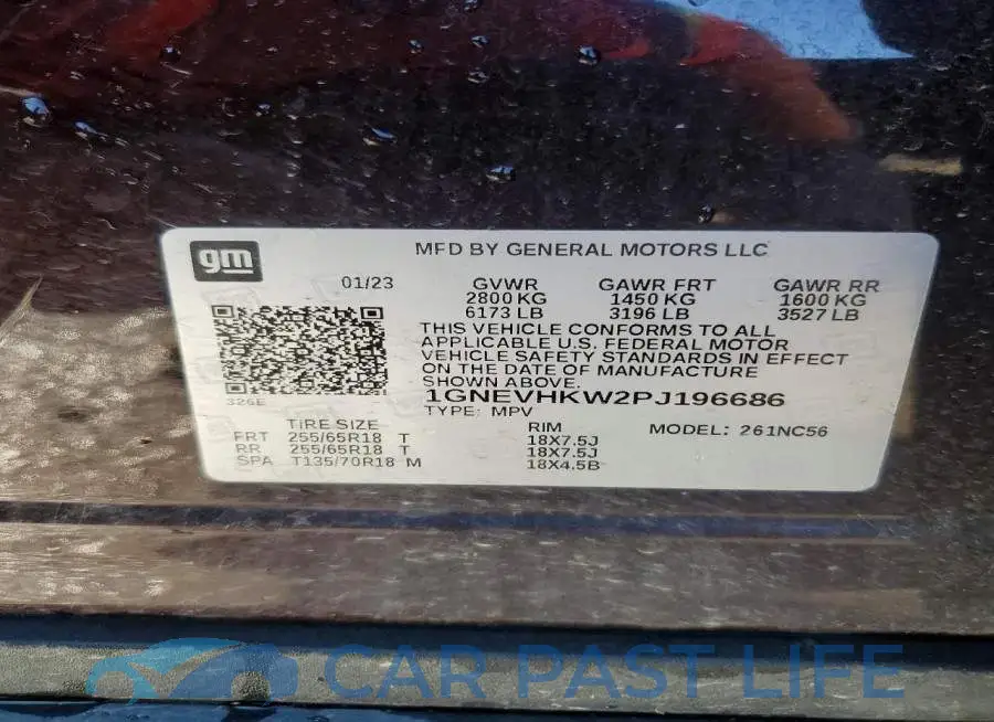 1GNEVHKW2PJ196686# 13