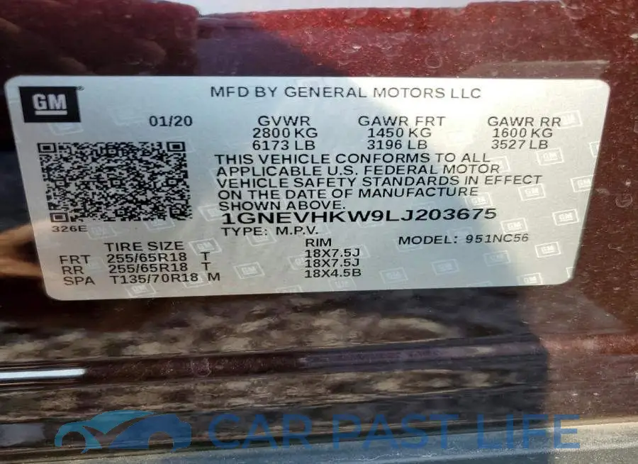1GNEVHKW9LJ203675# 13