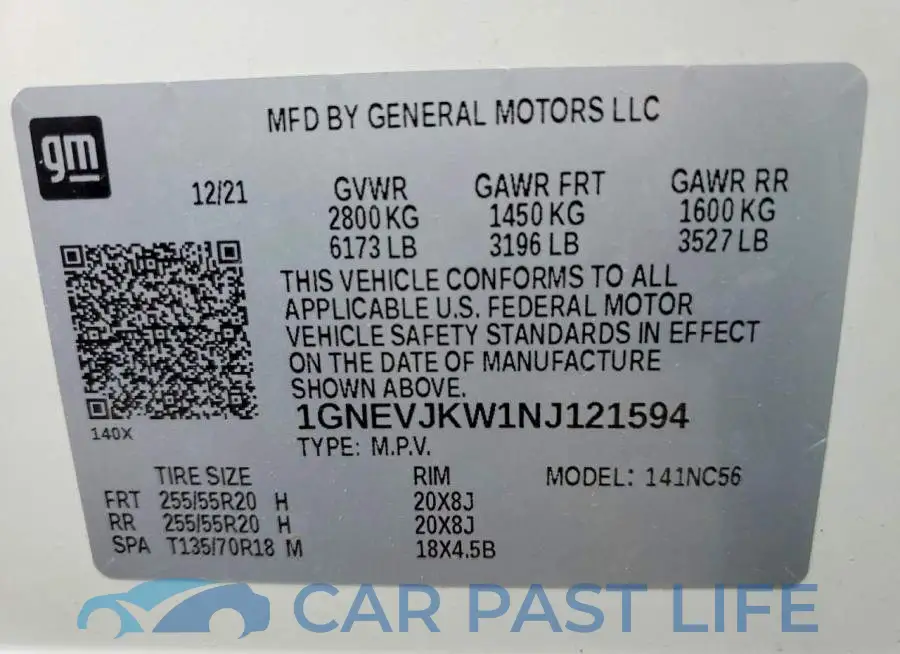 1GNEVJKW1NJ121594# 13