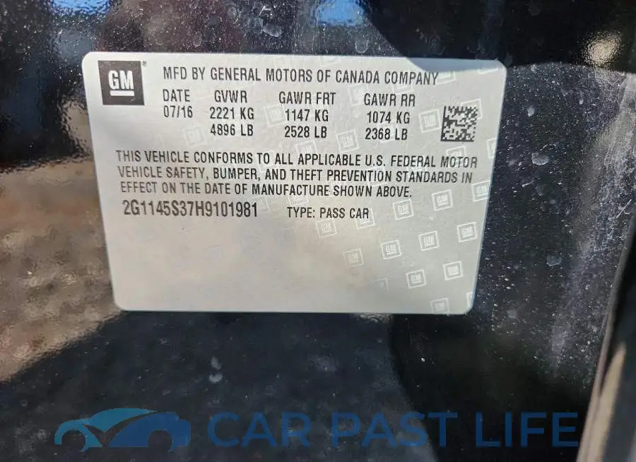 2G1145S37H9101981# 12