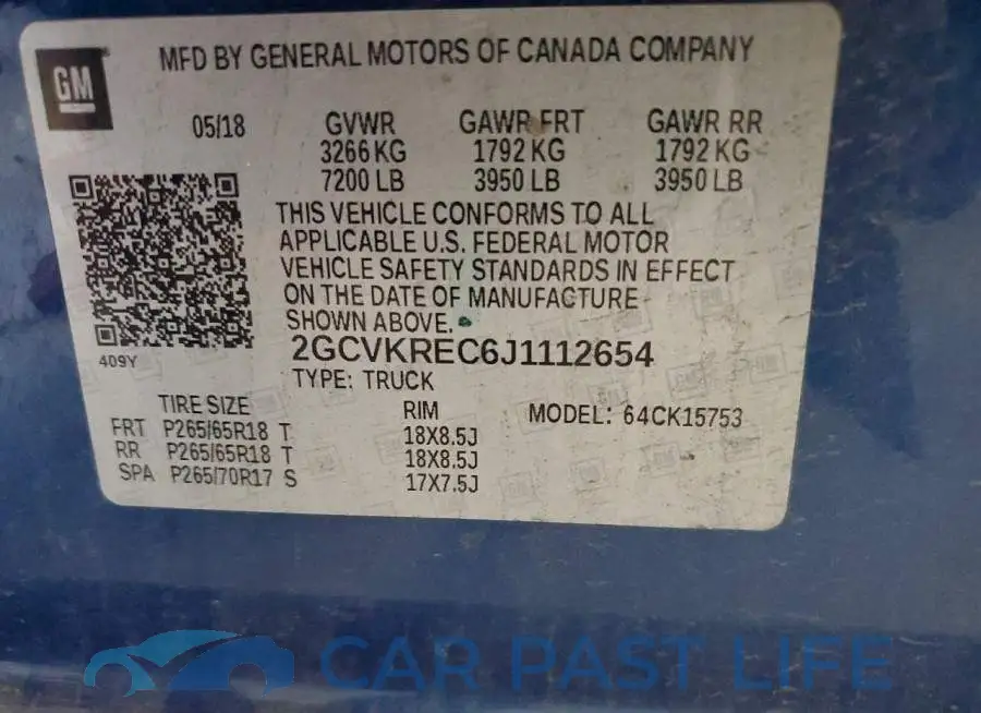 2GCVKREC6J1112654# 12