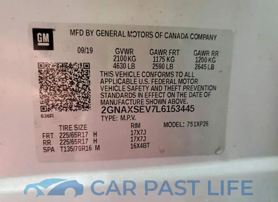 2GNAXSEV7L6153445# 12