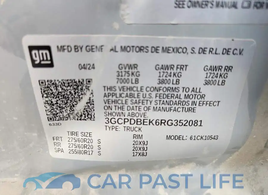 3GCPDBEK6RG352081# 12