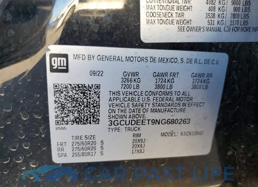 3GCUDEET9NG680263# 12