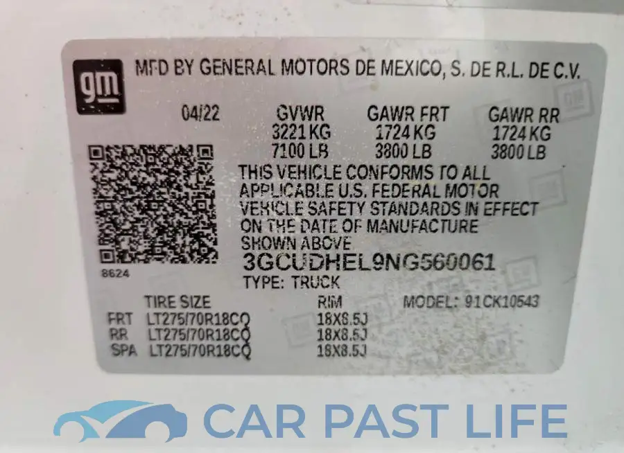 3GCUDHEL9NG560061# 12