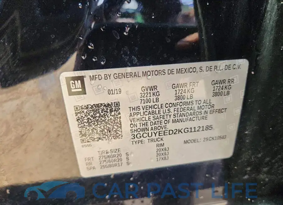 3GCUYEED2KG112185# 12