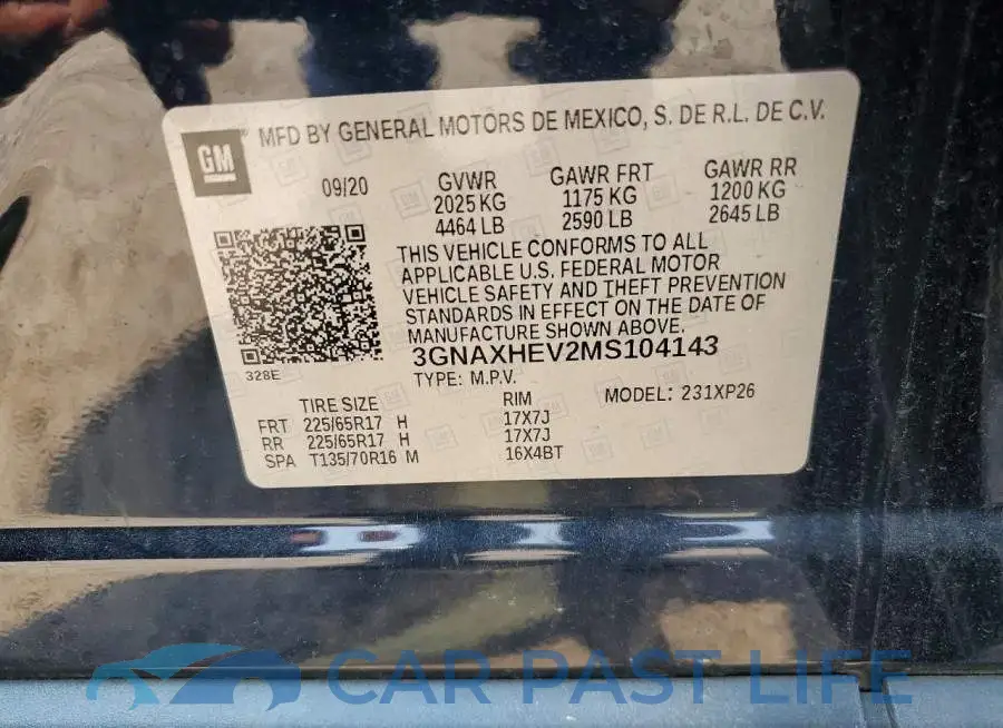 3GNAXHEV2MS104143# 13