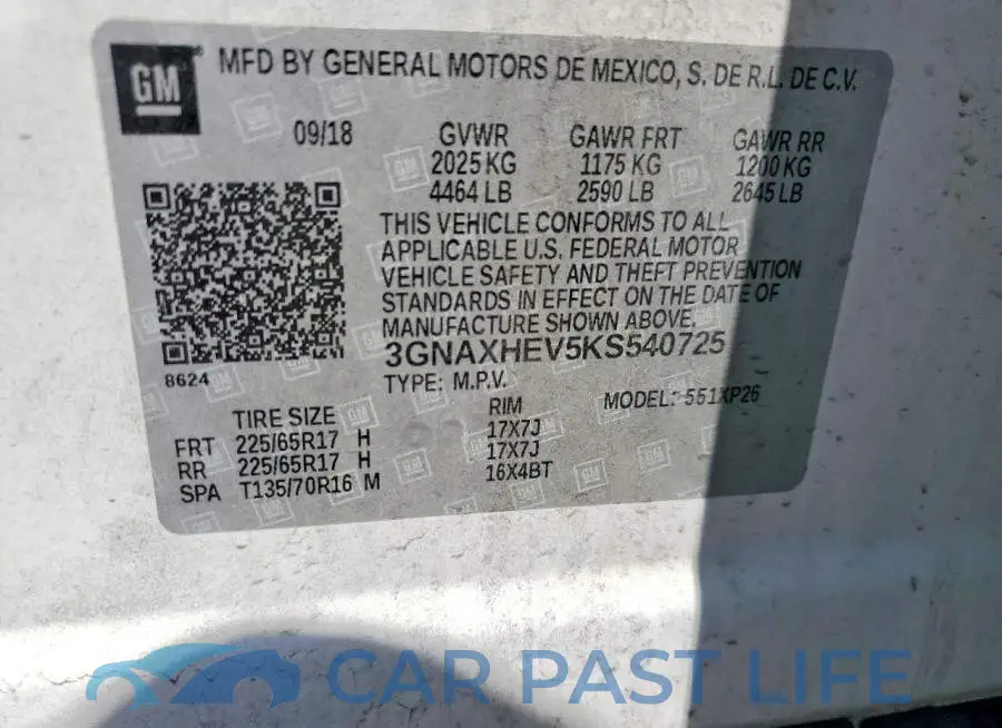 3GNAXHEV5KS540725# 13