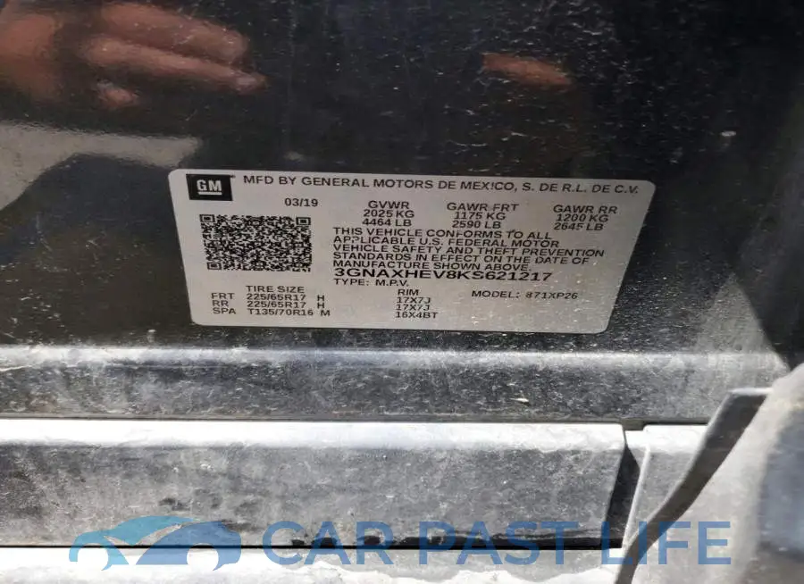 3GNAXHEV8KS621217# 13