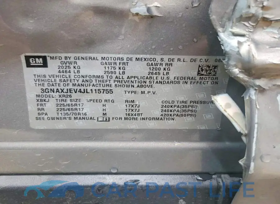 3GNAXJEV4JL115755# 13