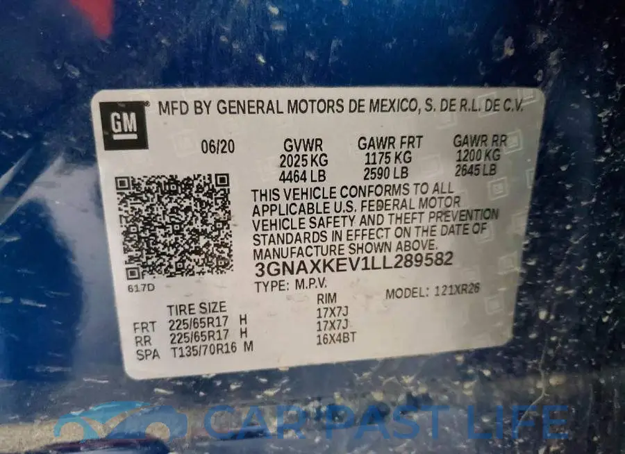3GNAXKEV1LL289582# 14