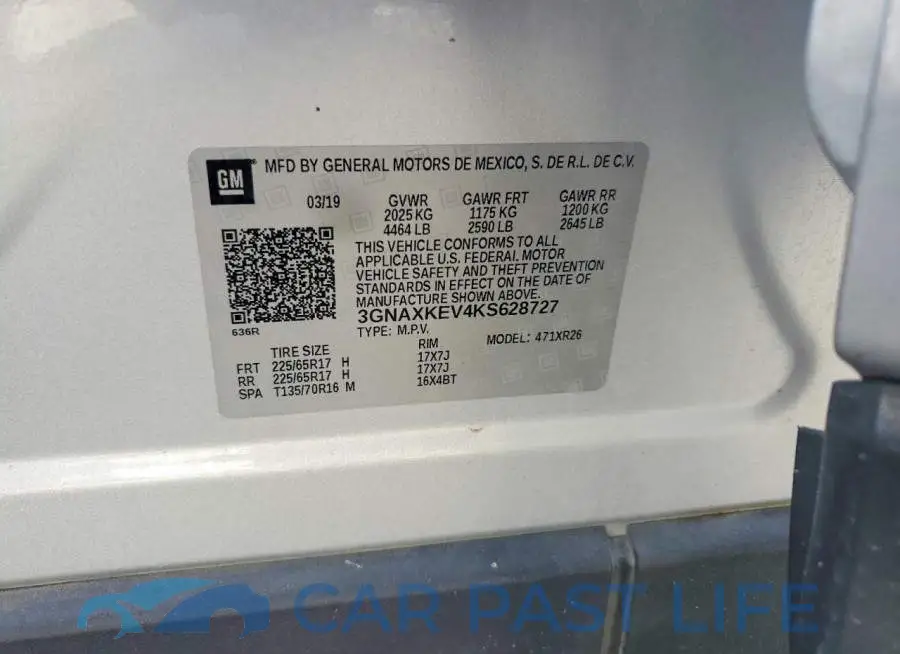 3GNAXKEV4KS628727# 13