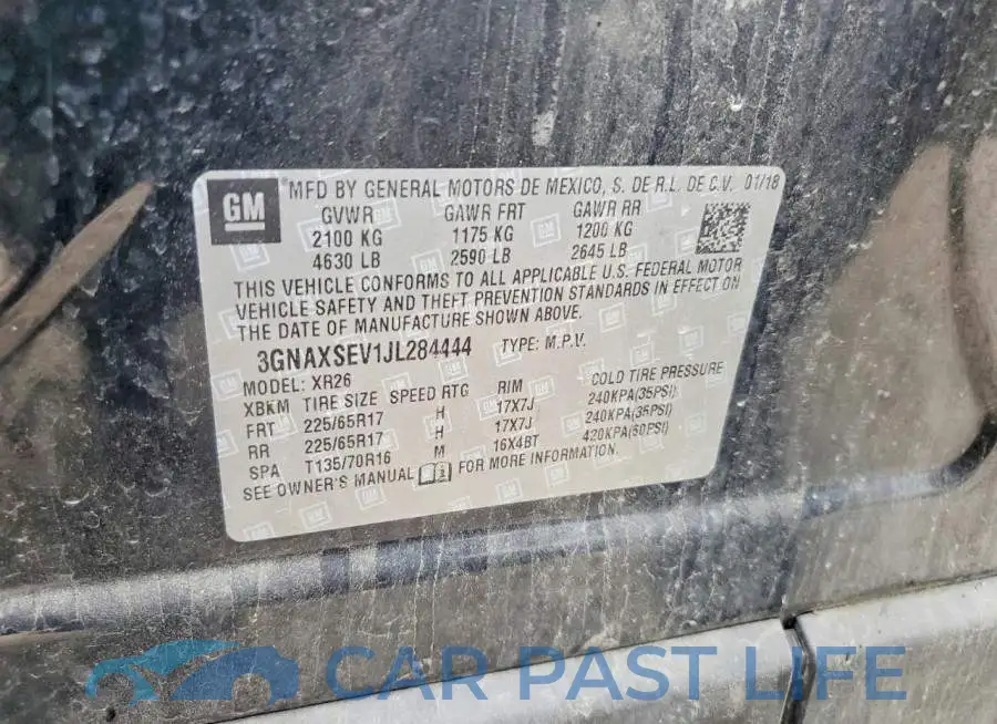 3GNAXSEV1JL284444# 13