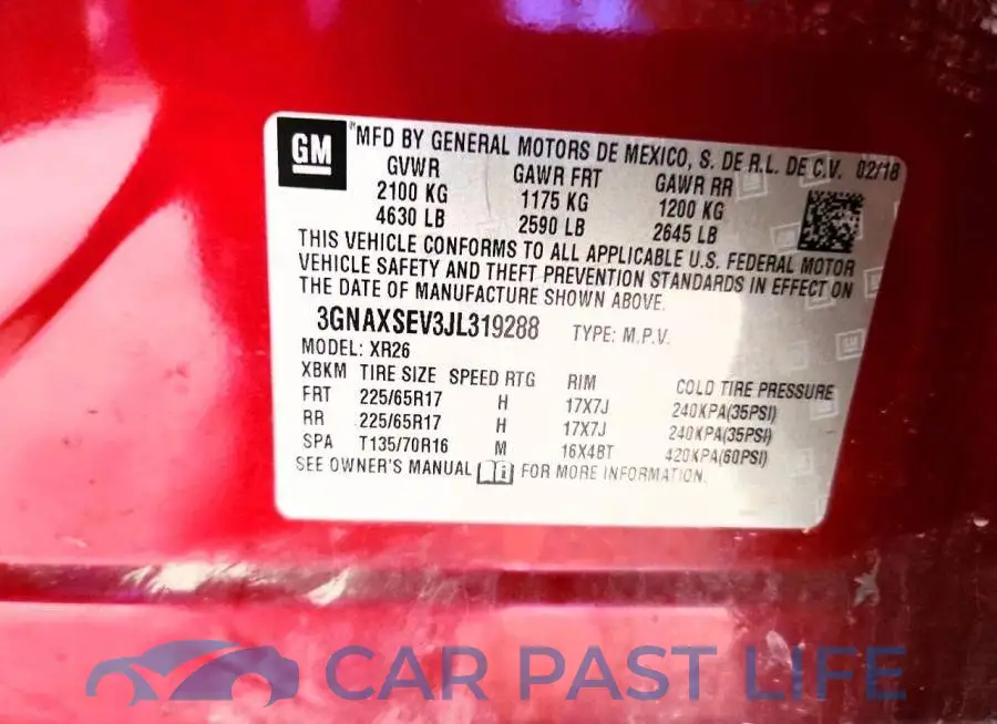 3GNAXSEV3JL319288# 13