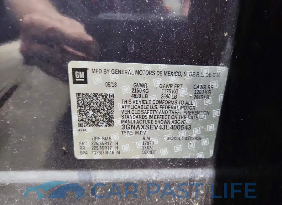 3GNAXSEV4JL400543# 14