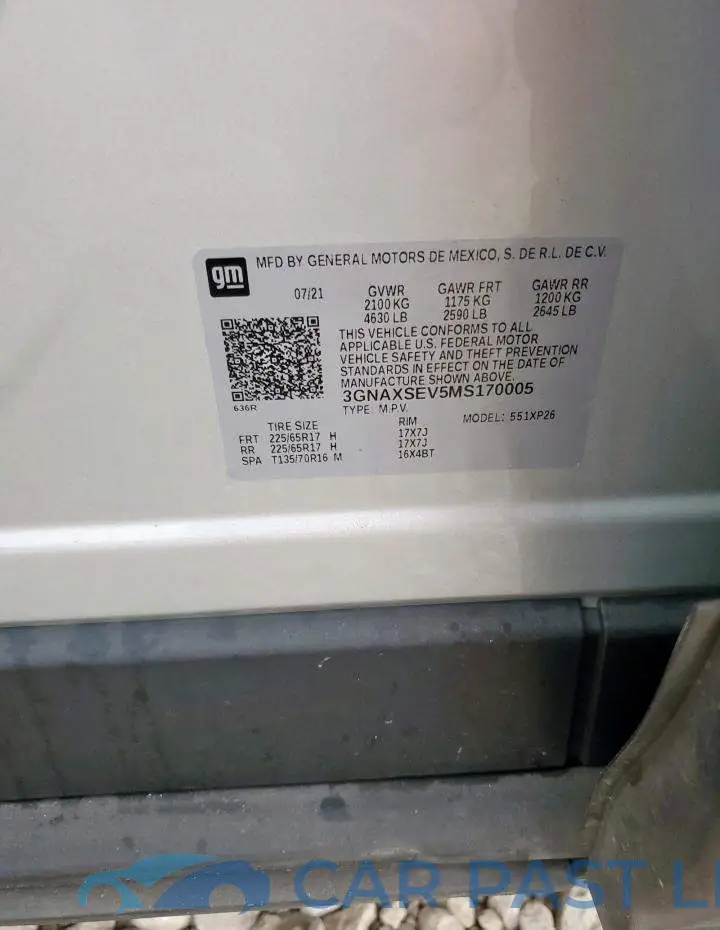 3GNAXSEV5MS170005# 12