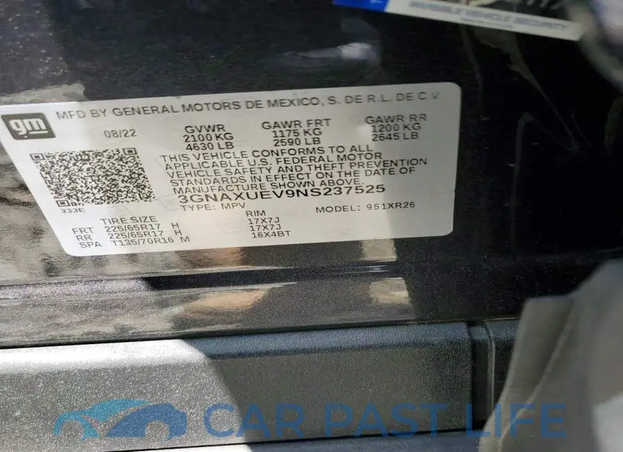 3GNAXUEV9NS237525# 12