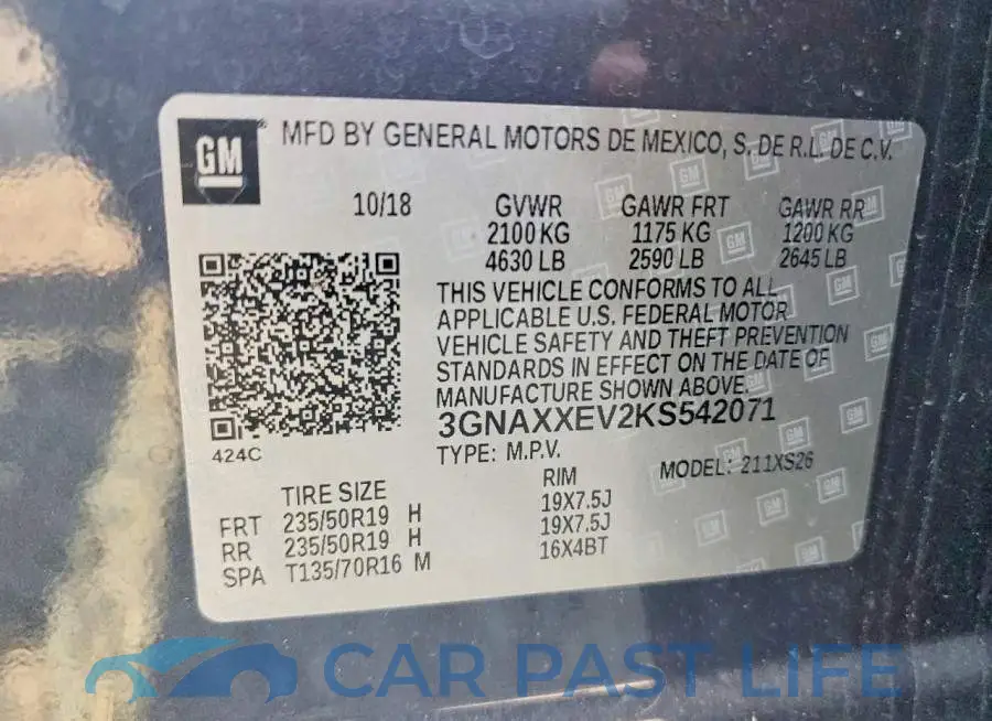 3GNAXXEV2KS542071# 13