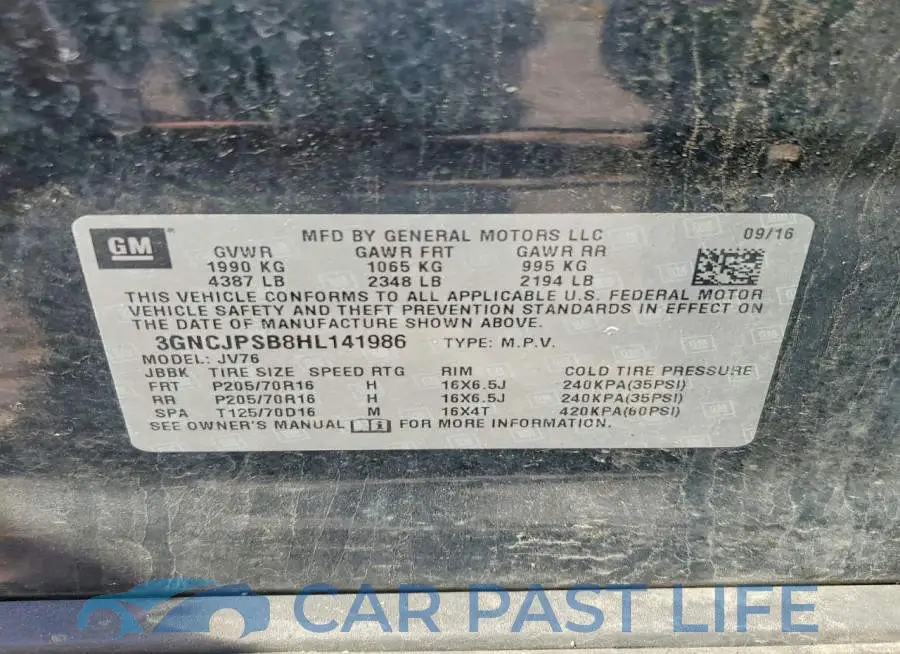 3GNCJPSB8HL141986# 12