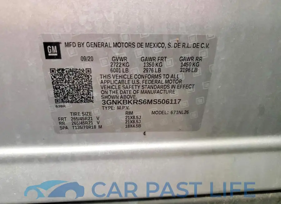 3GNKBKRS6MS506117# 12
