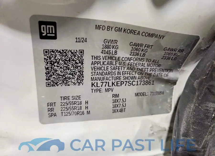 KL77LKEP7SC173861# 12