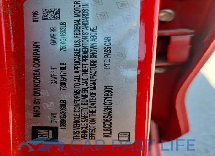 KL8CD6SA3HC718901# 12