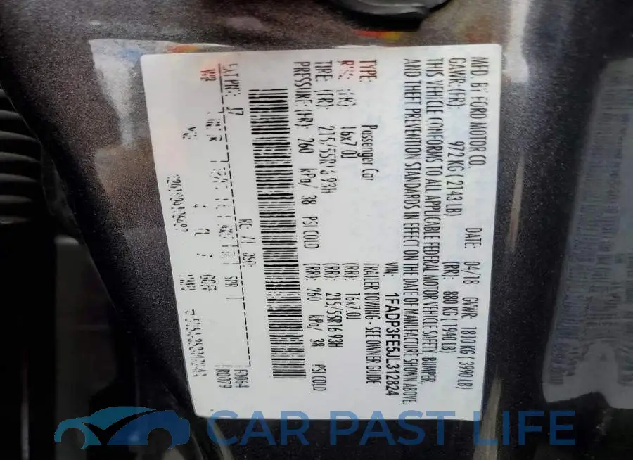 1FADP3FE5JL312824# 12