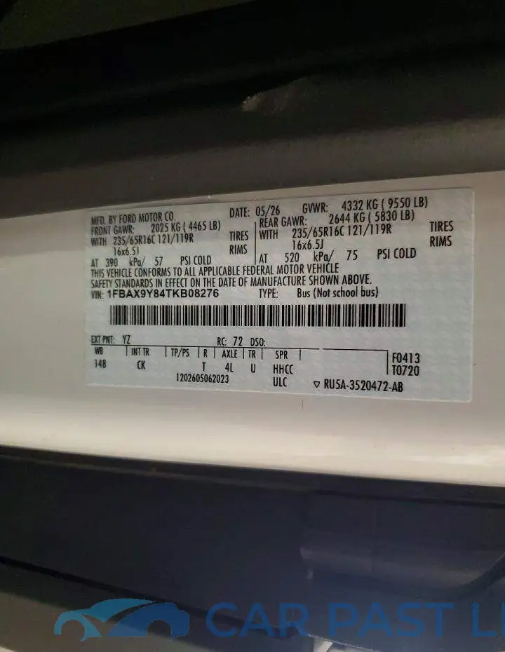 1FBAX9Y84TKB08276# 14