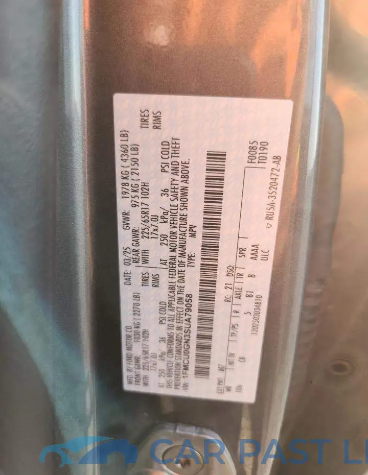 1FMCU0GN3SUA79058# 13