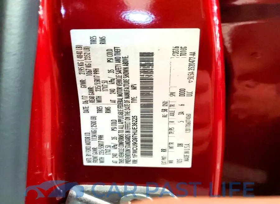 1FMCU9G97HUE36225# 13