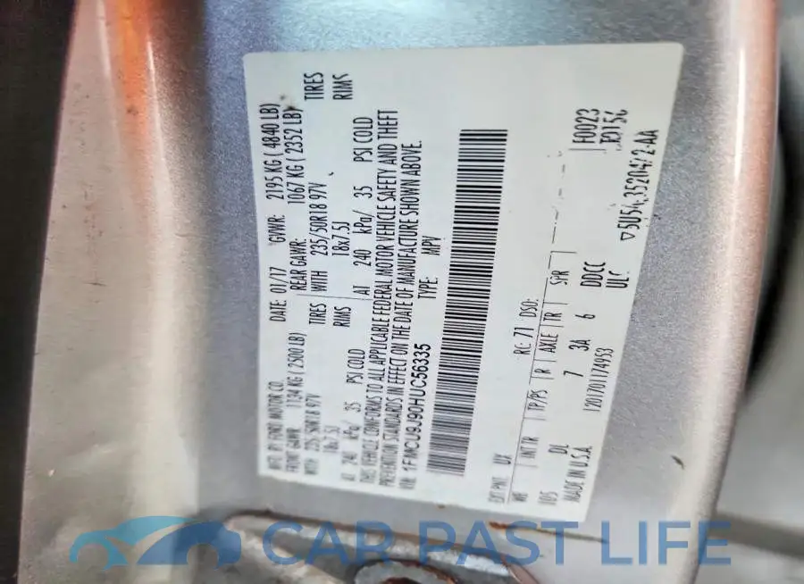 1FMCU9J90HUC56335# 12