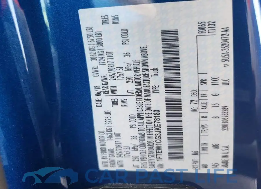 1FTEW1CG3JKE78180# 12