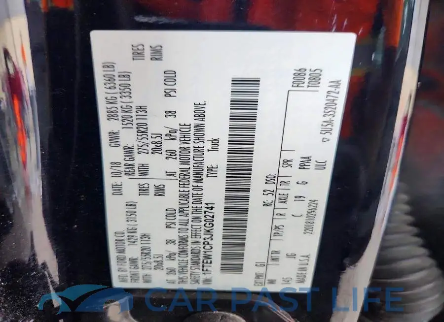 1FTEW1CP3JKG02741# 12
