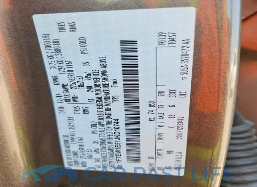 1FTEW1E51JKD10744# 12