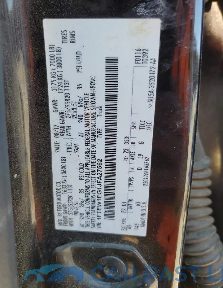 1FTEW1EG1JFA27562# 12