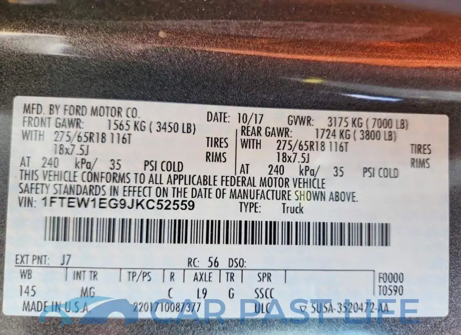 1FTEW1EG9JKC52559# 13