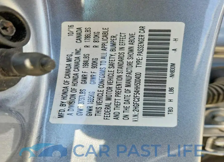 2HGFC2F54HH500400# 12