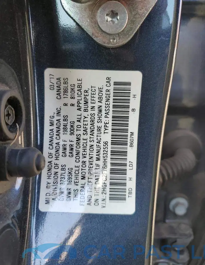 2HGFC2F76HH532556# 12