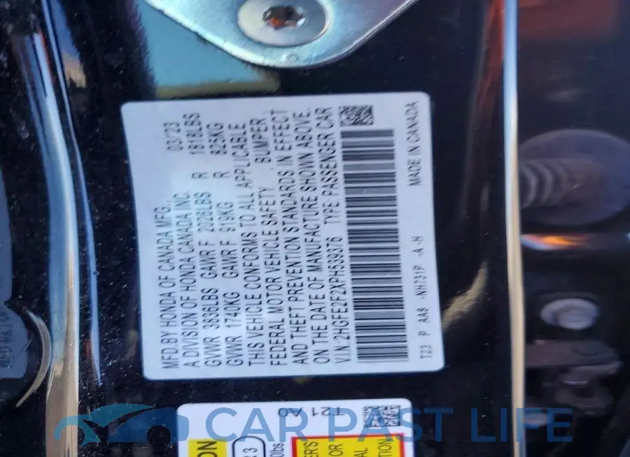 2HGFE2F2XPH539376# 12