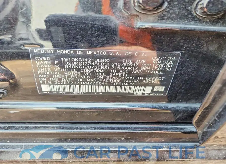 3CZRZ2H71RM770044# 12