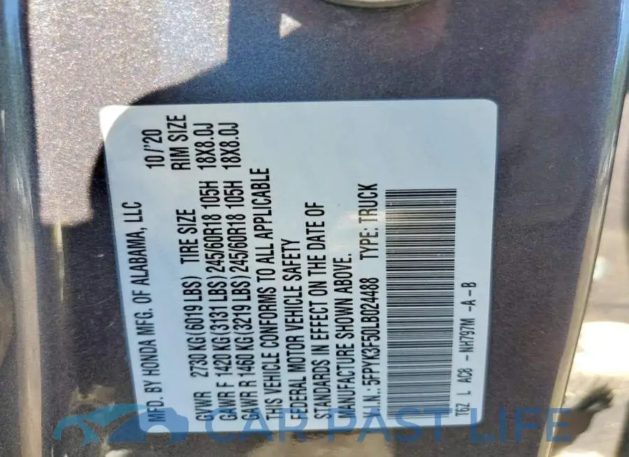 5FPYK3F50LB024488# 12