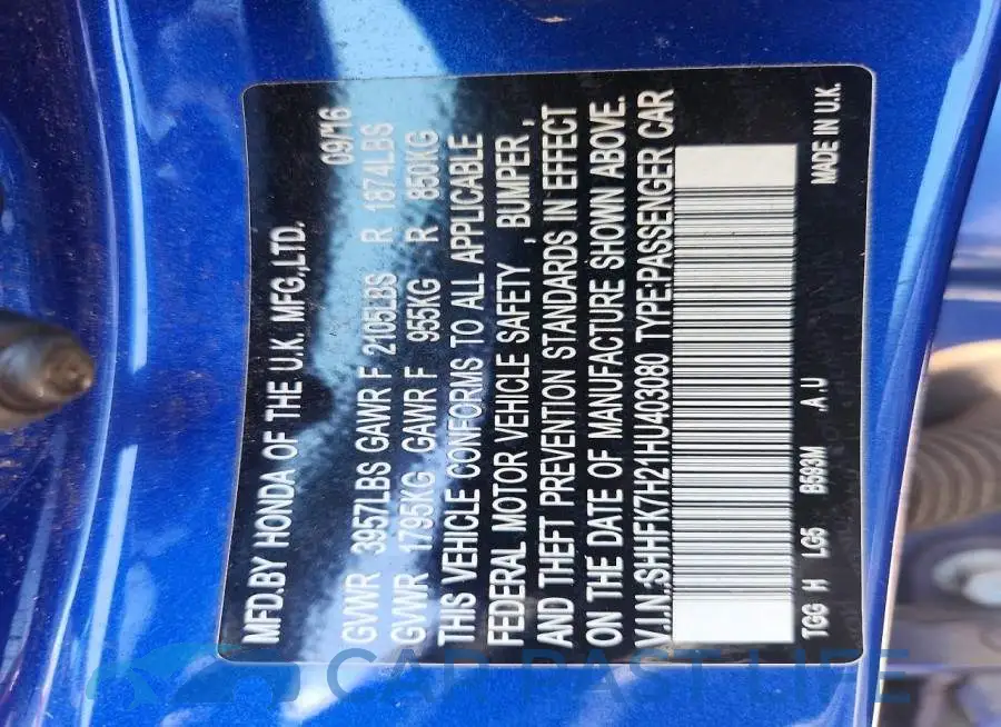 SHHFK7H21HU403080# 12
