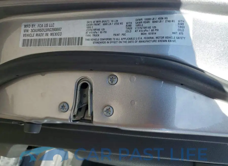 3C6UR5DL5RG390697# 12