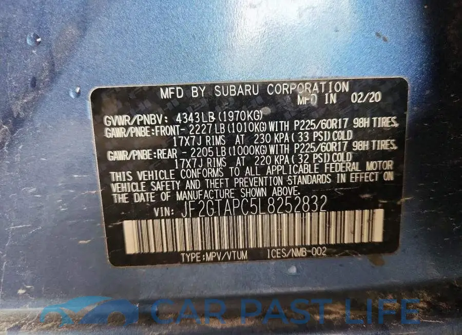 JF2GTAPC5L8252832# 14