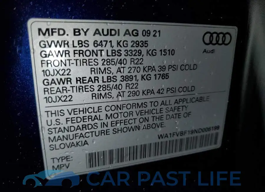WA1FVBF19ND006199# 13