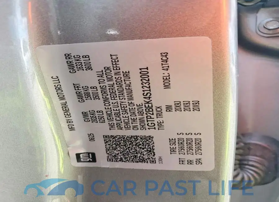 1GTP2BEK4S1232001# 12